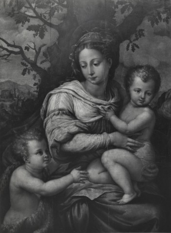 Fototeca del Polo museale della Campania — Anonimo romano - sec. XVI - Madonna con Bambino e san Giovannino — insieme